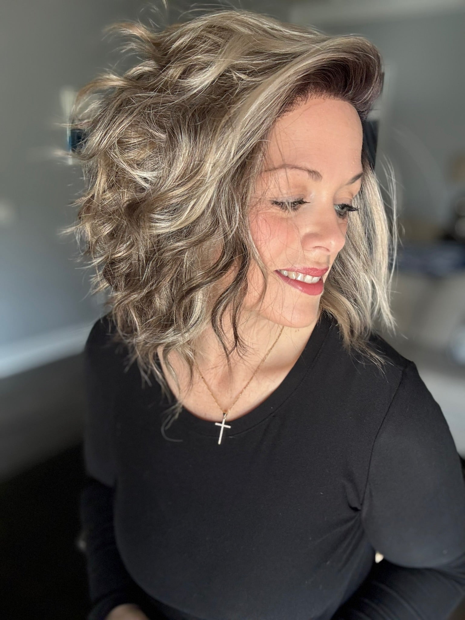 Sadie in creme brulee blonde